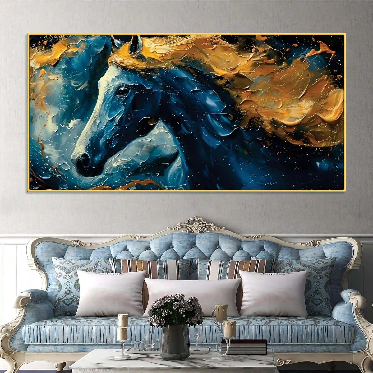 Vibrant Horse Canvas Painting for Modern Wall Decor