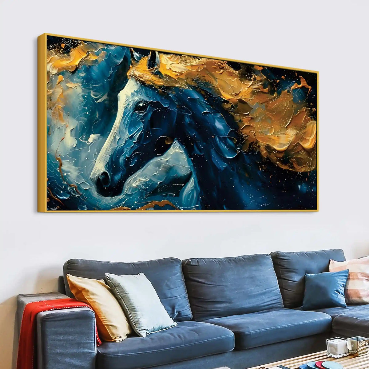 Vibrant Horse Canvas Painting for Modern Wall Decor