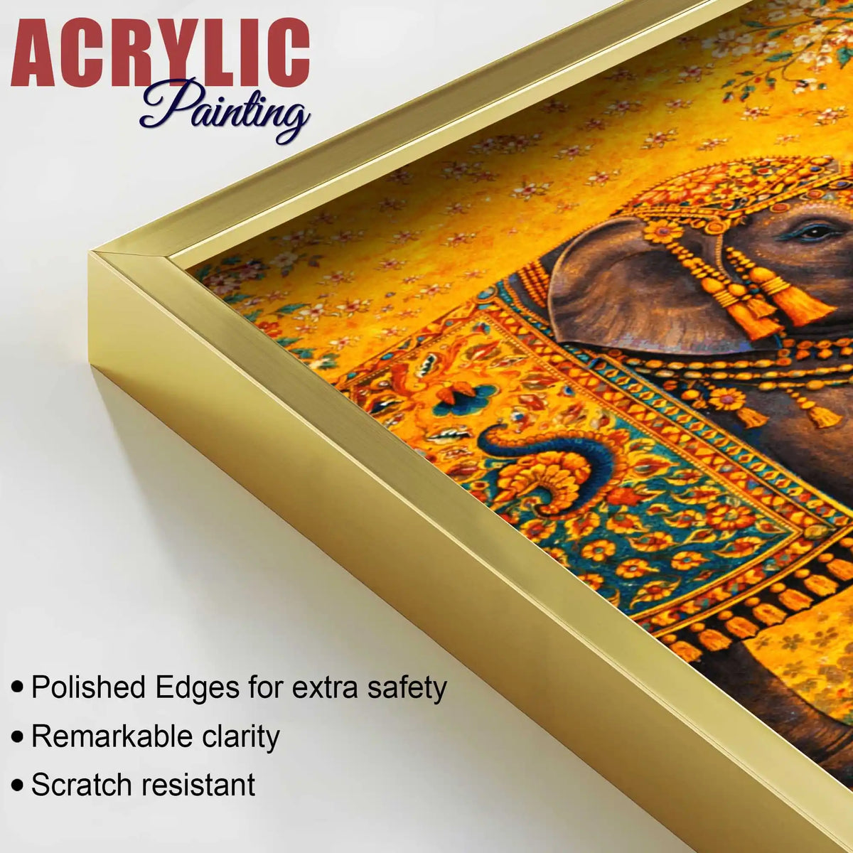 Vibrant Indian Royal Art Acrylic Painting Set of 3
