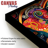 Vibrant Lord Ganesha Face Abstract Canvas Wall Painting for Home & Office – Modern Spiritual Wall Decor