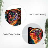 Vibrant Lord Ganesha Face Abstract Canvas Wall Painting for Home & Office – Modern Spiritual Wall Decor
