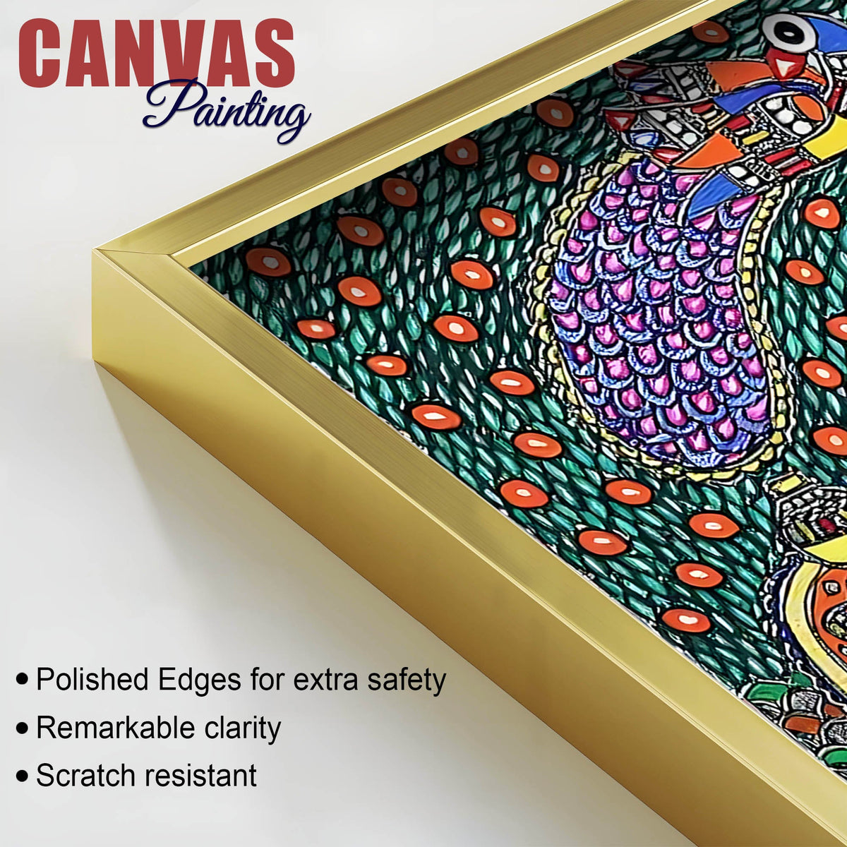Vibrant Madhubani Surya Canvas Wall Painting