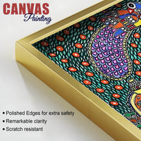 Vibrant Madhubani Surya Canvas Wall Painting