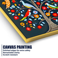 Vibrant Tree of Life Birds & Flowers Canvas Painting