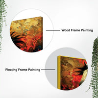 Vivid Horse with Bold Abstract Red and Golden Background Canvas Wall Painting