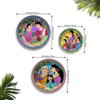 Voices of Tradition Folk Style Premium Wall Plates Painting Set of 3