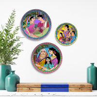 Voices of Tradition Folk Style Premium Wall Plates Painting Set of 3