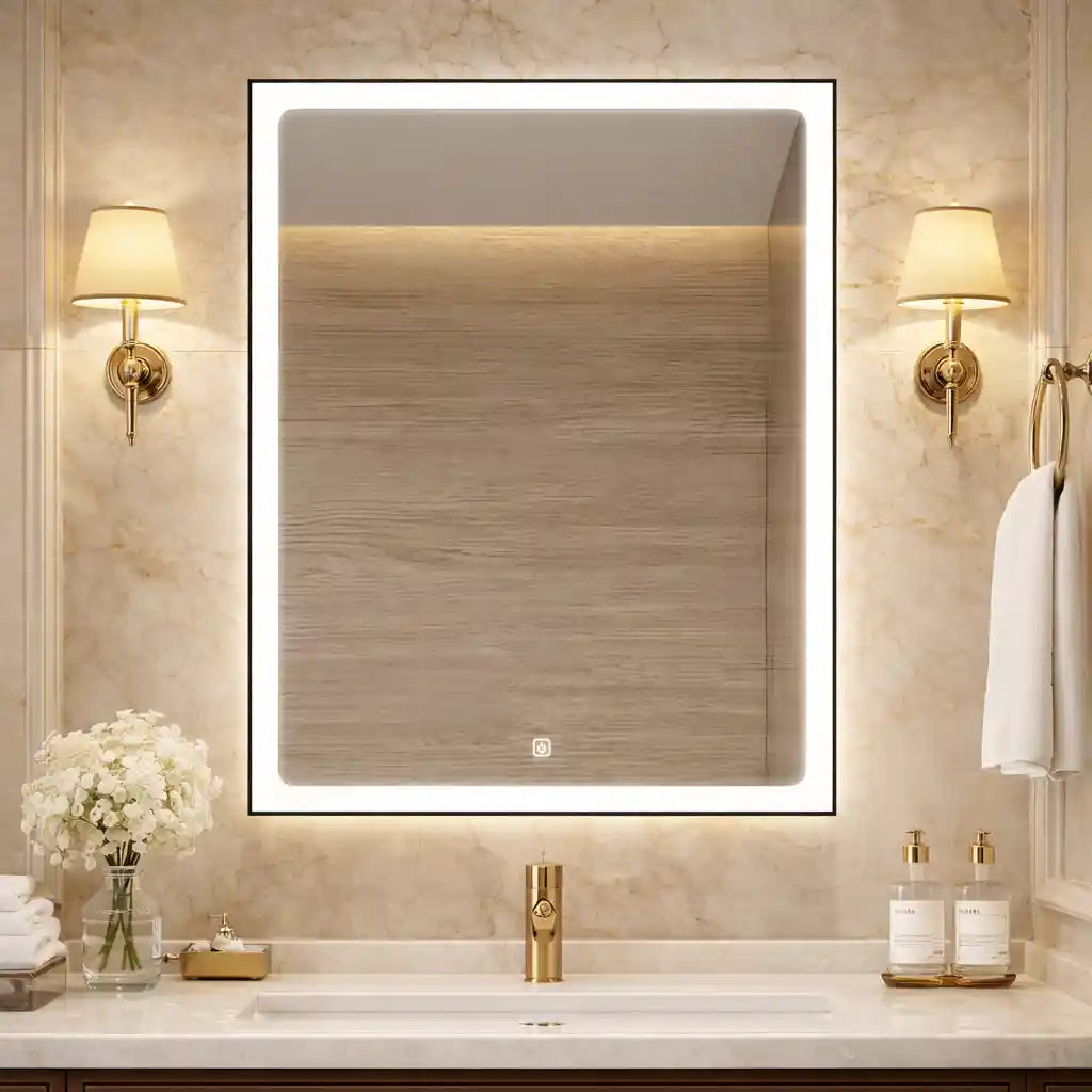 Wall Mounted Bathroom Cabinet Mirror with Backlit LED Design