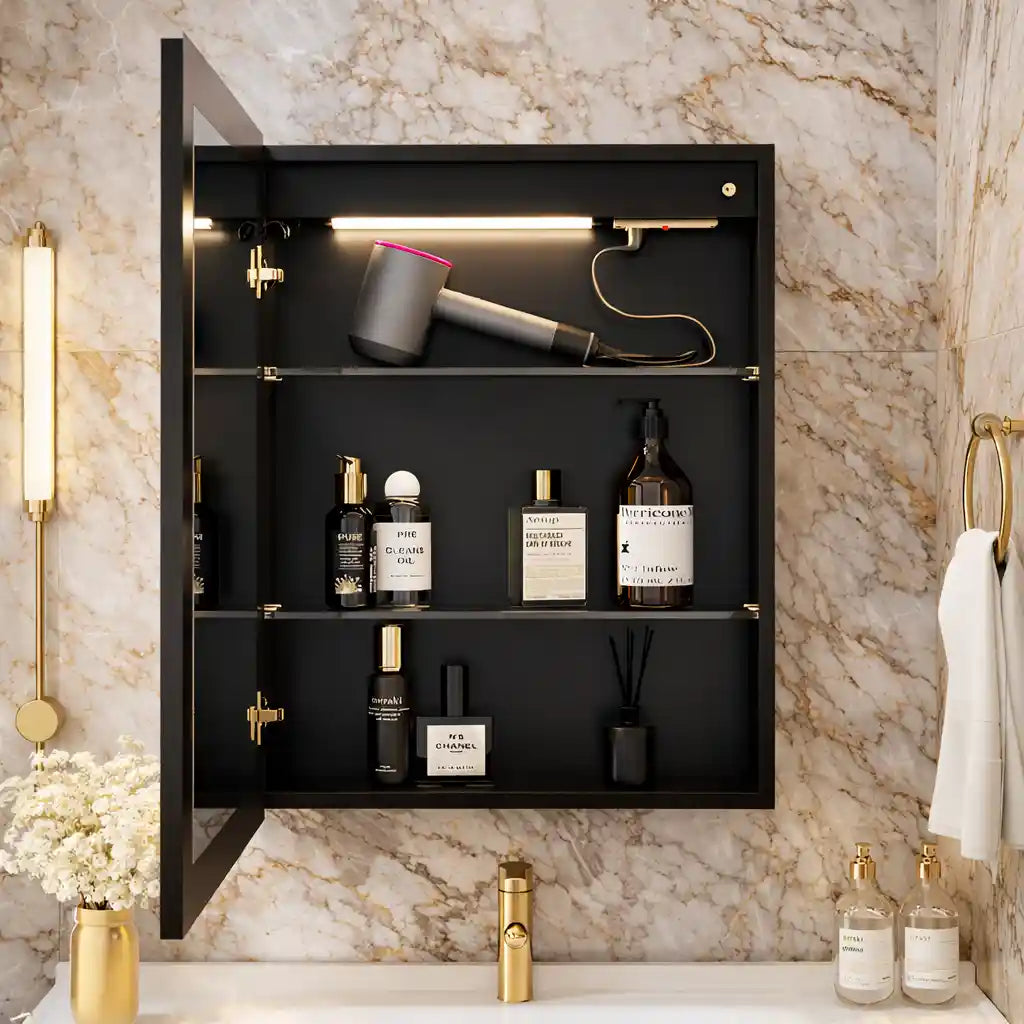 Wall Mounted Bathroom Cabinet Mirror with Backlit LED Design