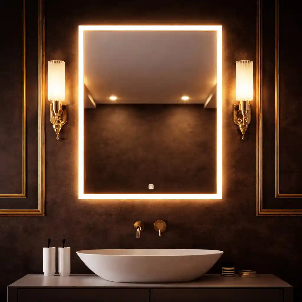 Wall Mounted Bathroom Mirror Cabinet with LED Light