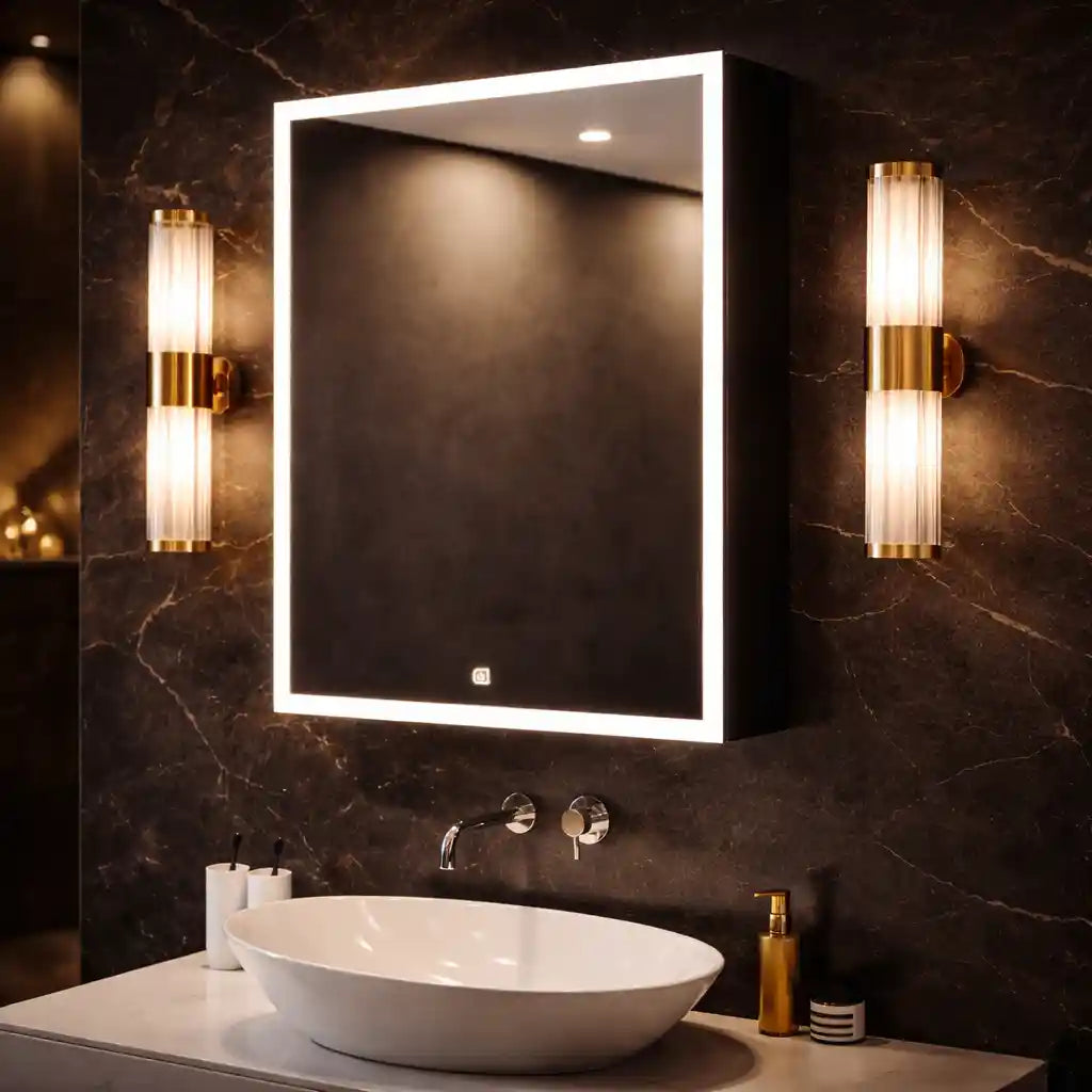 Wall Mounted Bathroom Mirror Cabinet with LED Light