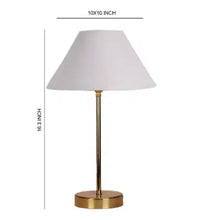 White Solid Traditional Bedside Table Lamp with Golden Finish Base