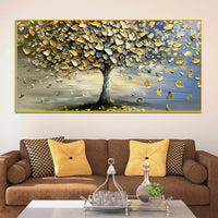 Wide Abstract Tree Canvas Painting for Wall Art Decoration