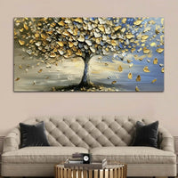 Wide Abstract Tree Canvas Painting for Wall Art Decoration
