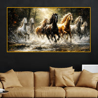 Wild Running Horses Crystal Glass Wall Painting