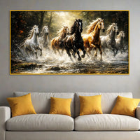 Wild Running Horses Crystal Glass Wall Painting