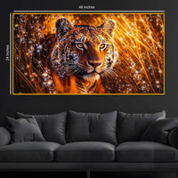 Wild Tiger Premium Designer Crystal Glass Wall Painting
