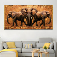 Wildlife Elephant Abstract Canvas Wall Painting