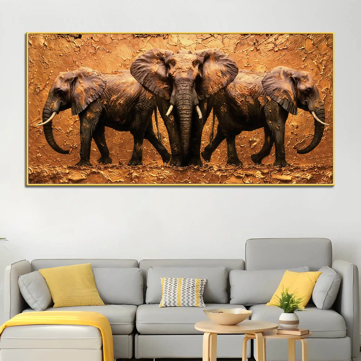 Wildlife Elephant Abstract Canvas Wall Painting