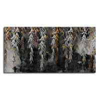 Willow Branches with Gold Butterflies Wall Painting