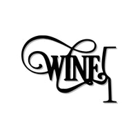 Wine Text with Glass Shape Metal Wall Art Decor