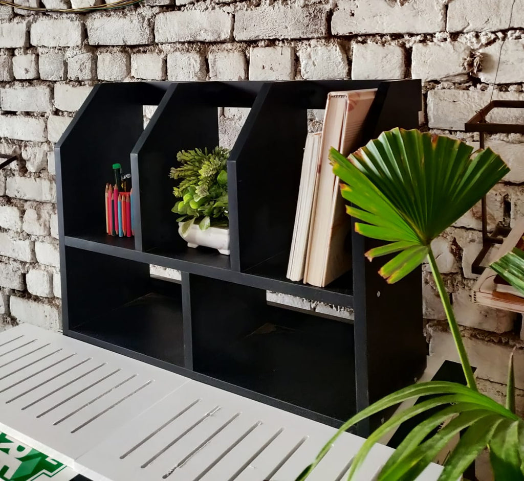 Wooden Desk File Organizer | Multi-Slot Document Storage Rack