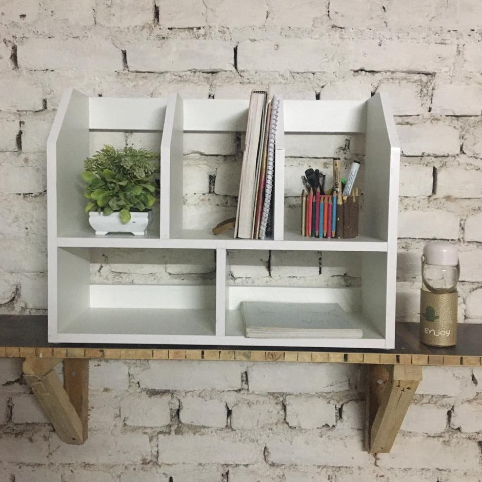 Wooden Desk File Organizer | Multi-Slot Document Storage Rack