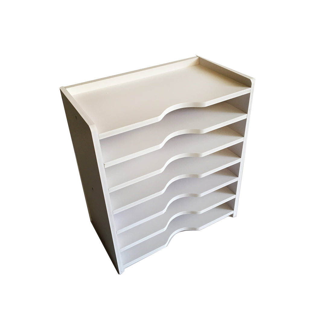 Wooden Desk File Organizer | Multi-Tier Office Document Storage Rack