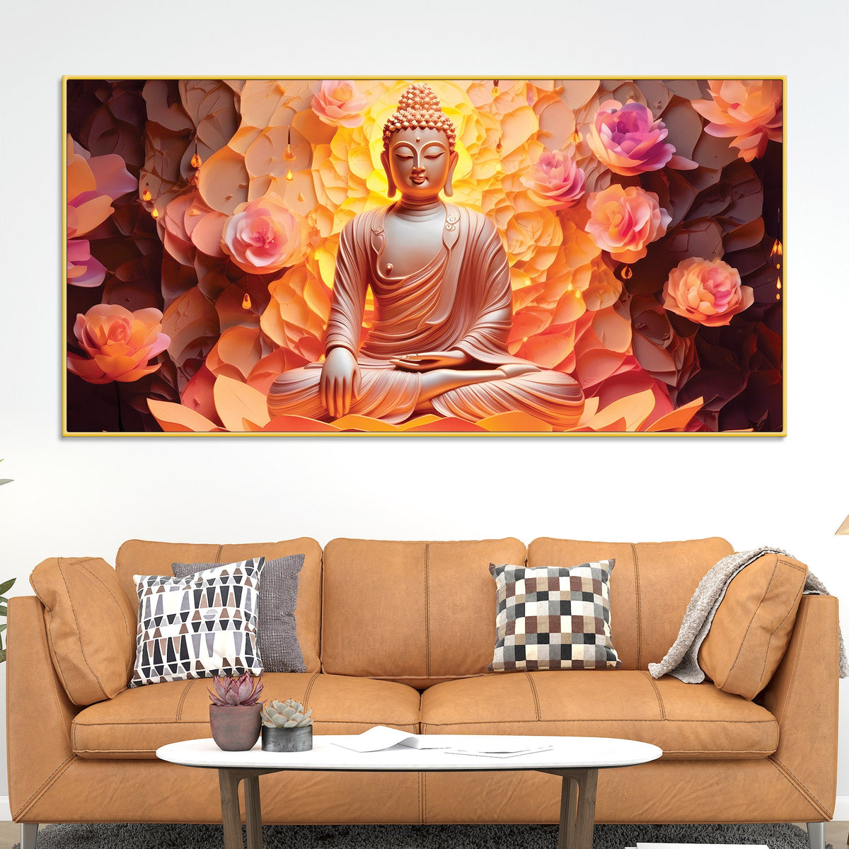 Zen Buddha Meditation Painting for Calm Interiors