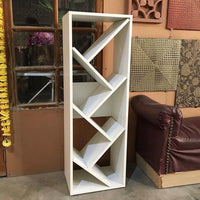 Zig Zag Wooden Bookshelf| Space Saving Floor Standing Bookshelf